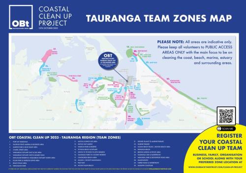A1 OBT Coastal Clean Up TAURANGA Team Zones Map Kristin